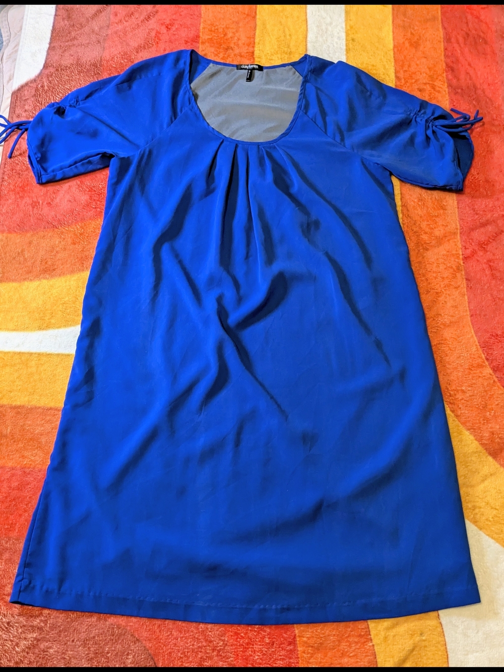 Daisy Fuentes Royal Blue Scoop Neck Shift Dress, MED
